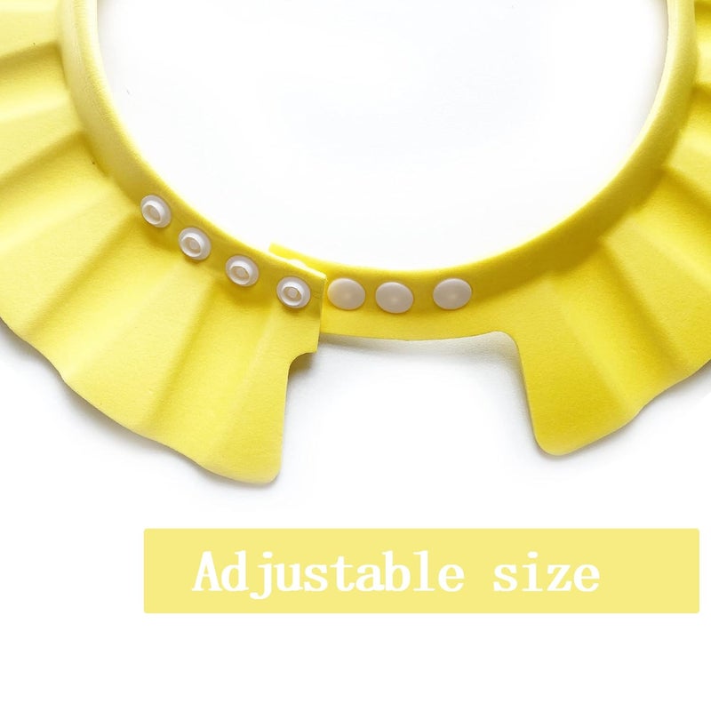 KOMIDK Soft Adjustable Baby Shower Cap - Head Visor for Washing Hair, Bathing Protection - Toddler, Kids, Children Bath Cap (Yellow) - Image 3